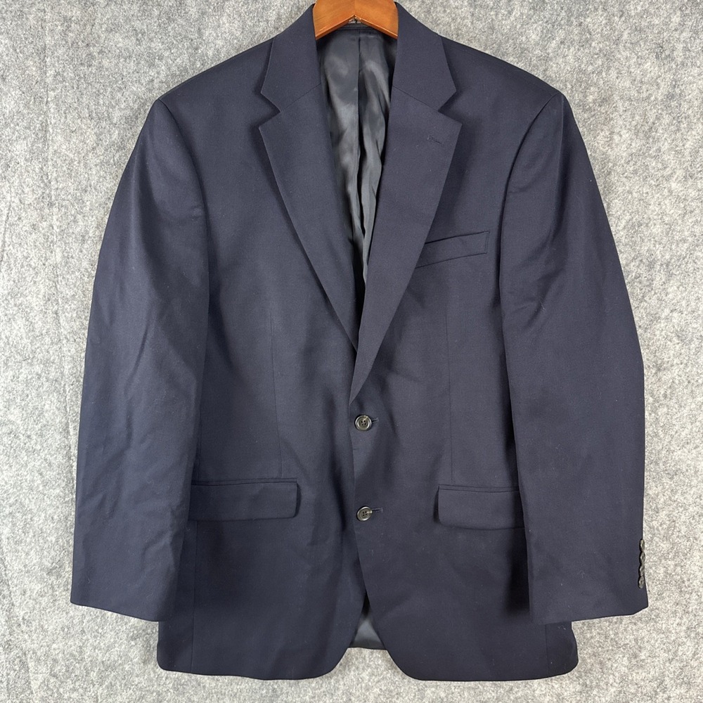 Lauren Ralph Lauren Blazer Mens 38R Navy Blue Wool Sport Coat Suit Jacket Solid
